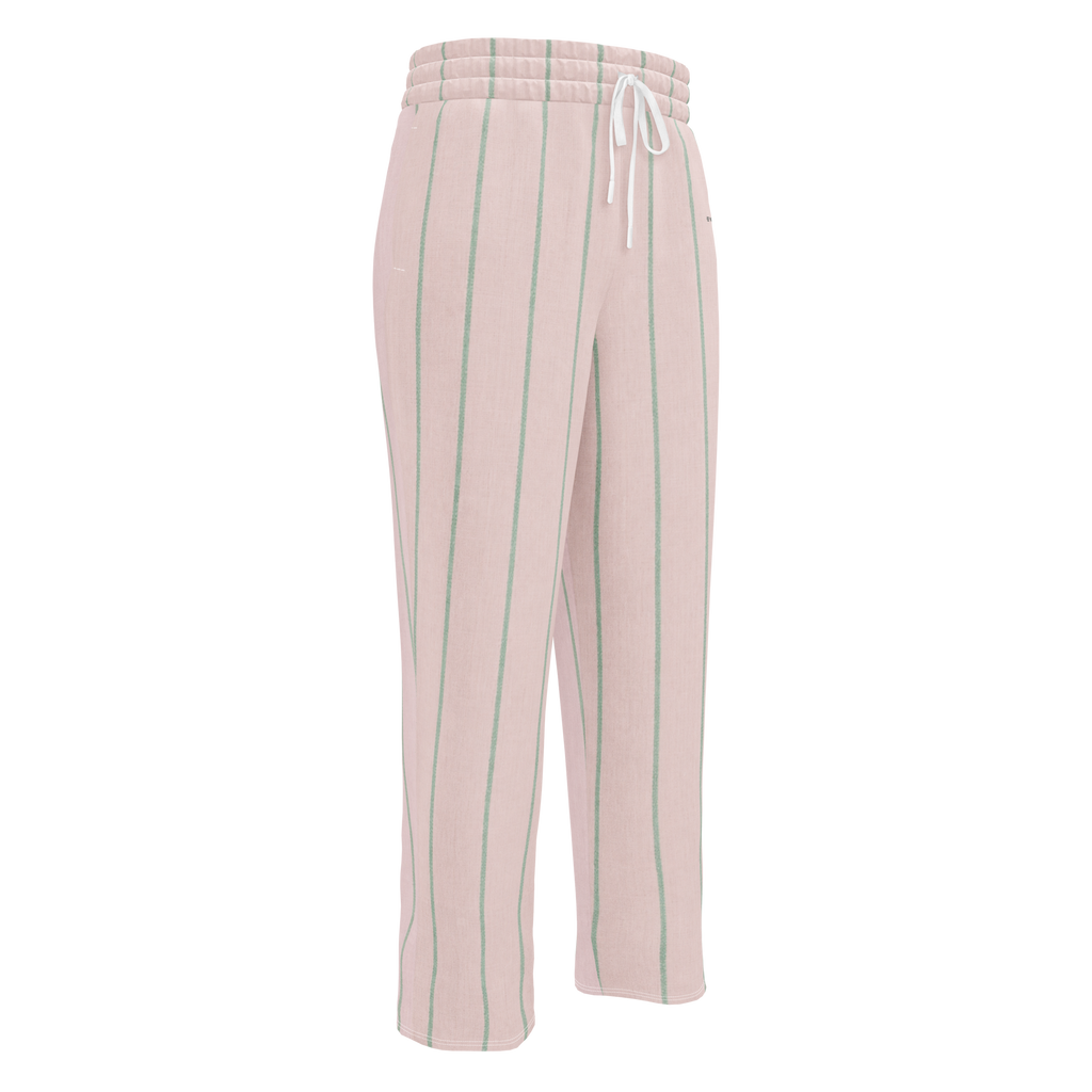 PBWY™ No Parade F.C. — Track Jogger Wide-Leg Rose Pinstripe