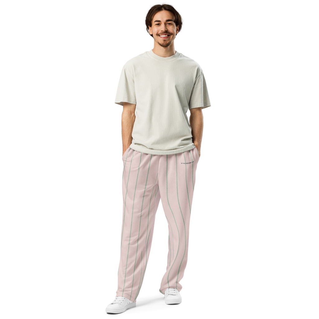 PBWY™ No Parade F.C. — Track Jogger Wide-Leg Rose Pinstripe